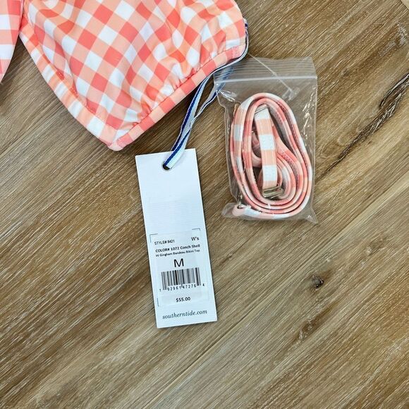 SOUTHERN TIDE GINGHAM BANDEAU BIKINI TOP SIZE MEDIUM - Picture 8 of 9